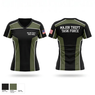 Womens Short Sleeve Vneck Shirt, Major Theft Task Force, Police, Teamtime, Team time, sublimation, custom sports apparel, team uniforms, spirit wear, spiritwear, sports uniforms, custom shirts, team store, custom team store, fundraiser sports, apparel fundraiser