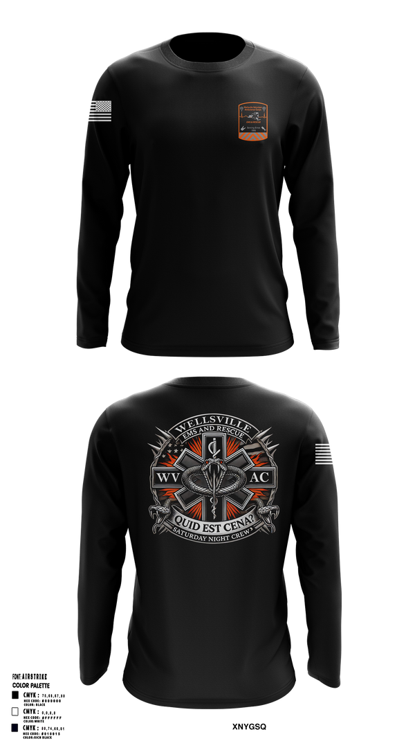 Wellsville Volunteer Ambulance Corps 7001536 Long Sleeve Performance Shirt - 1