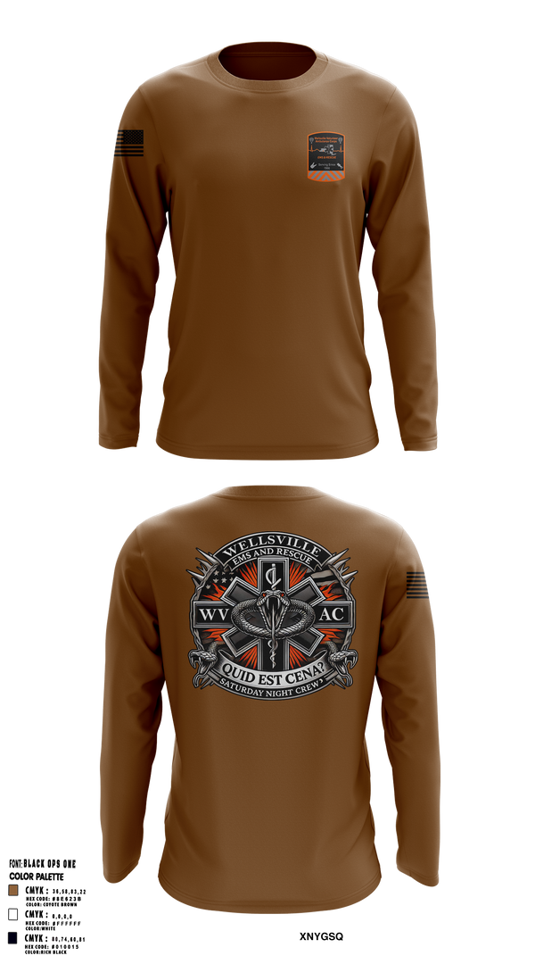 Wellsville Volunteer Ambulance Corps 7001536 Long Sleeve Performance Shirt - 2