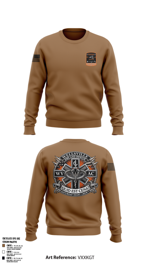 Wellsville Volunteer Ambulance Corps 7001536 Crew Neck Sweatshirt - 2