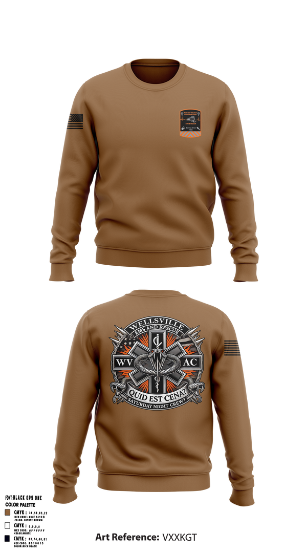 Wellsville Volunteer Ambulance Corps 7001536 Crew Neck Sweatshirt - 2