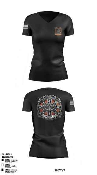Wellsville Volunteer Ambulance Corps 7001536 Women's Short Sleeve V-neck Shirt - 1