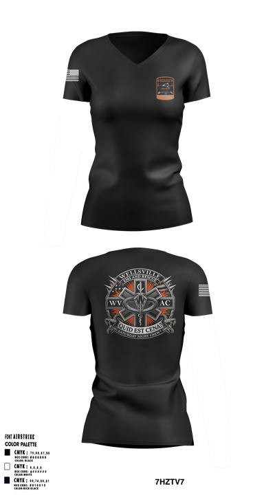 Wellsville Volunteer Ambulance Corps 7001536 Women's Short Sleeve V-neck Shirt - 1