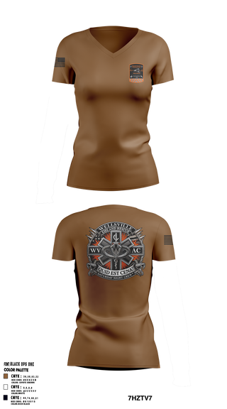 Wellsville Volunteer Ambulance Corps 7001536 Women's Short Sleeve V-neck Shirt - 2