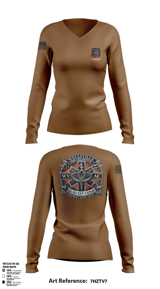 Wellsville Volunteer Ambulance Corps 7001536 Women's Long Sleeve V-neck Shirt - 2