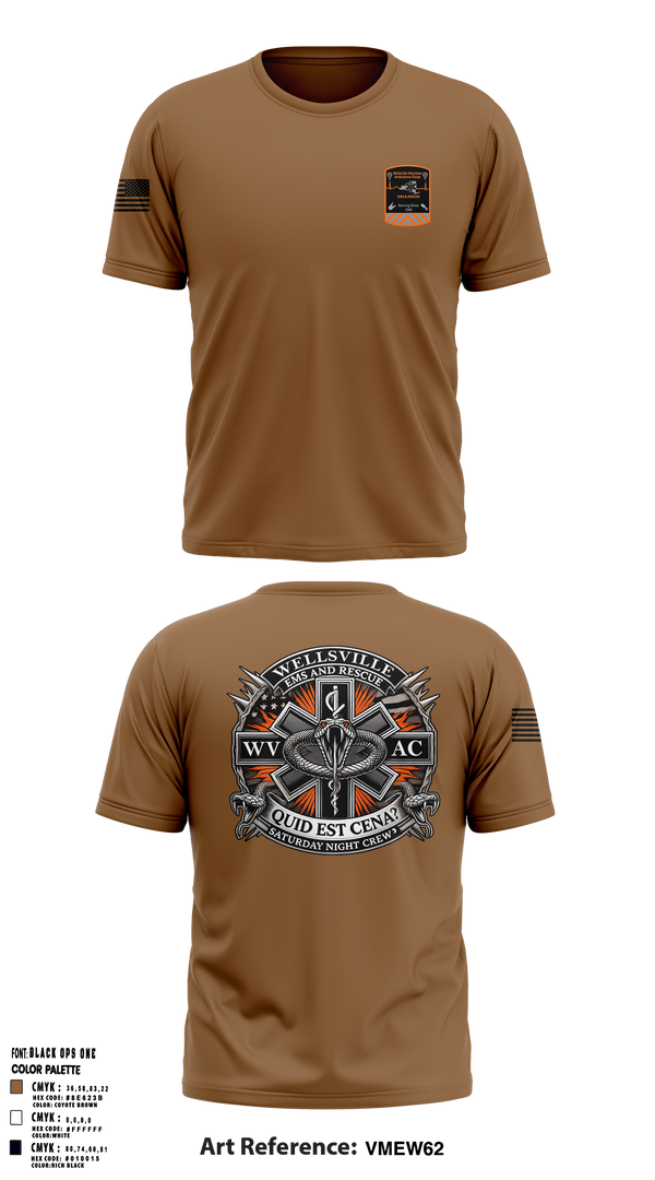 Wellsville Volunteer Ambulance Corps 7001536 Old School Cotton Feel Shirt - 2