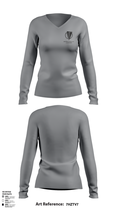 Strategic Logix 17558693 Women's Long Sleeve V-neck Shirt - 4