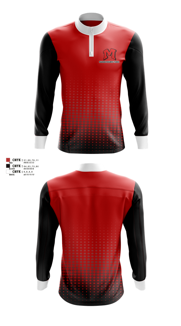 Quarter Zip Jacket, Madison Panthers Tennis, Tennis, Teamtime, Team time, sublimation, custom sports apparel, team uniforms, spirit wear, spiritwear, sports uniforms, custom shirts, team store, custom team store, fundraiser sports, apparel fundraiser