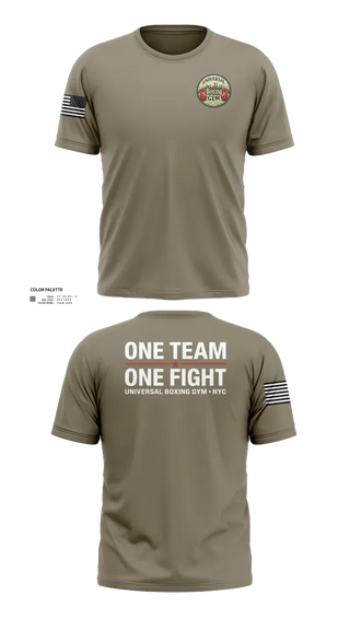 Soft Poly Tee Cotton Like Feel, Universal Boxing Gym, National Guard, Teamtime, Team time, sublimation, custom sports apparel, team uniforms, spirit wear, spiritwear, sports uniforms, custom shirts, team store, custom team store, fundraiser sports, apparel fundraiser