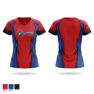 Womens Short Sleeve Vneck Shirt, Middle Team Xplosion, Softball, Teamtime, Team time, sublimation, custom sports apparel, team uniforms, spirit wear, spiritwear, sports uniforms, custom shirts, team store, custom team store, fundraiser sports, apparel fundraiser