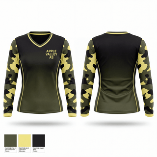 Womens Long Sleeve Vneck Shirt, Apple Valley A’s, Baseball, Teamtime, Team time, sublimation, custom sports apparel, team uniforms, spirit wear, spiritwear, sports uniforms, custom shirts, team store, custom team store, fundraiser sports, apparel fundraiser