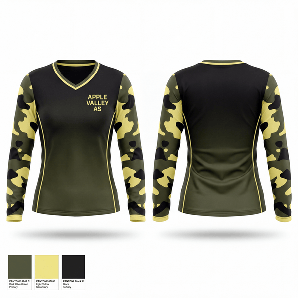 Womens Long Sleeve Vneck Shirt, Apple Valley A’s, Baseball, Teamtime, Team time, sublimation, custom sports apparel, team uniforms, spirit wear, spiritwear, sports uniforms, custom shirts, team store, custom team store, fundraiser sports, apparel fundraiser