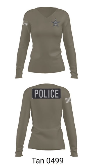 Womens Long Sleeve Vneck Shirt, Round Lake Park Police Department, Police, Teamtime, Team time, sublimation, custom sports apparel, team uniforms, spirit wear, spiritwear, sports uniforms, custom shirts, team store, custom team store, fundraiser sports, apparel fundraiser