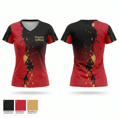 Phoenix Softball Women's Short Sleeve V-neck Shirt - 1