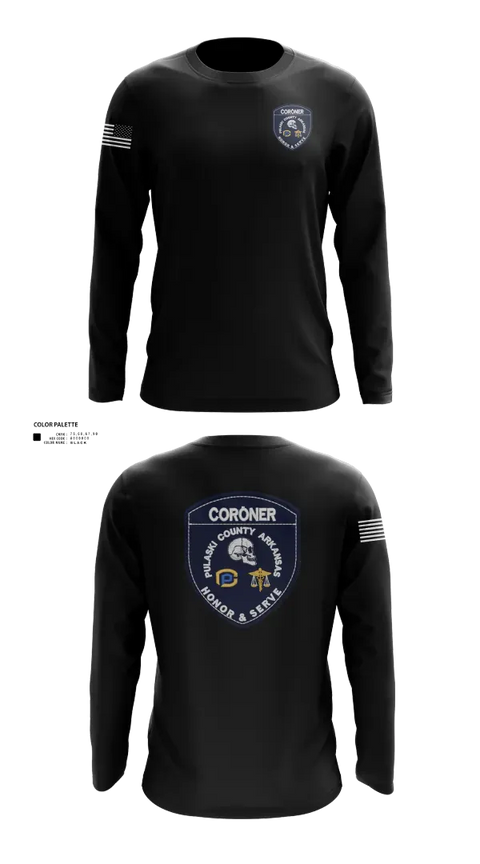 Long Sleeve Performance Shirt, Pulaski County Coroner’s Office, Police, Teamtime, Team time, sublimation, custom sports apparel, team uniforms, spirit wear, spiritwear, sports uniforms, custom shirts, team store, custom team store, fundraiser sports, apparel fundraiser