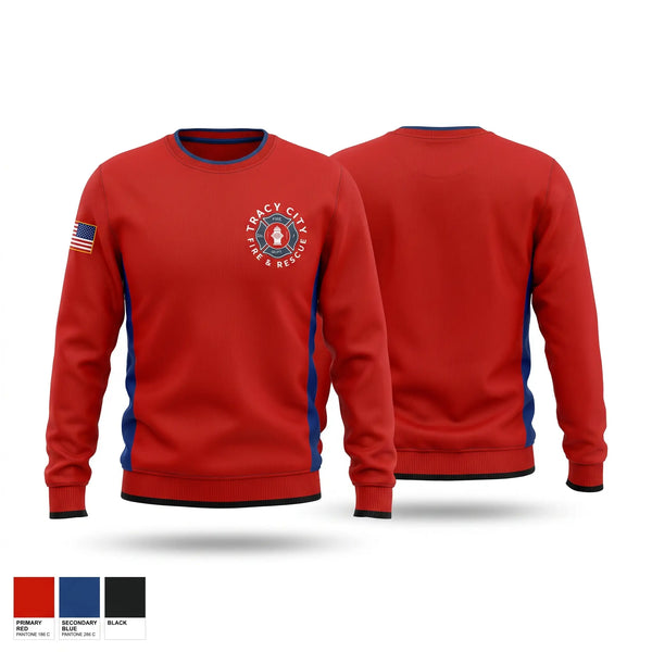 Crew Neck Sweatshirt, Tracy City, Fire Department, Teamtime, Team time, sublimation, custom sports apparel, team uniforms, spirit wear, spiritwear, sports uniforms, custom shirts, team store, custom team store, fundraiser sports, apparel fundraiser