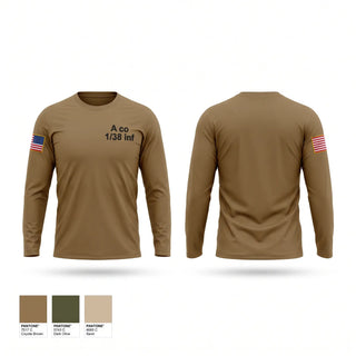 Long Sleeve Performance Shirt, A co 1/38 inf, Army, Teamtime, Team time, sublimation, custom sports apparel, team uniforms, spirit wear, spiritwear, sports uniforms, custom shirts, team store, custom team store, fundraiser sports, apparel fundraiser