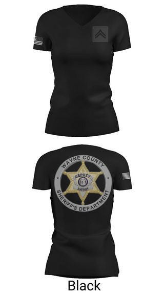 Womens Short Sleeve Vneck Shirt, Wayne County Sheriff’s Department, Police, Teamtime, Team time, sublimation, custom sports apparel, team uniforms, spirit wear, spiritwear, sports uniforms, custom shirts, team store, custom team store, fundraiser sports, apparel fundraiser