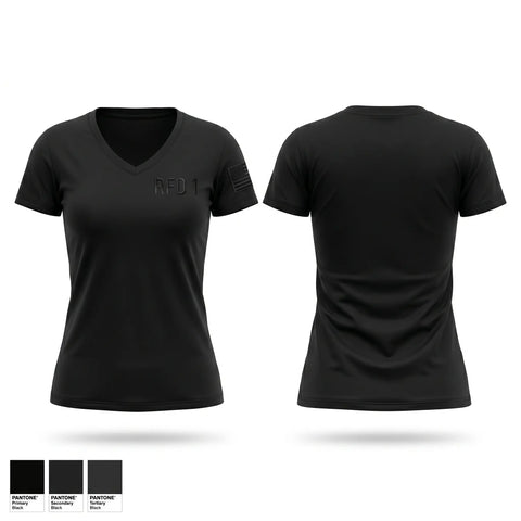 Womens Short Sleeve Vneck Shirt, RFD 1, Fire Department, Teamtime, Team time, sublimation, custom sports apparel, team uniforms, spirit wear, spiritwear, sports uniforms, custom shirts, team store, custom team store, fundraiser sports, apparel fundraiser
