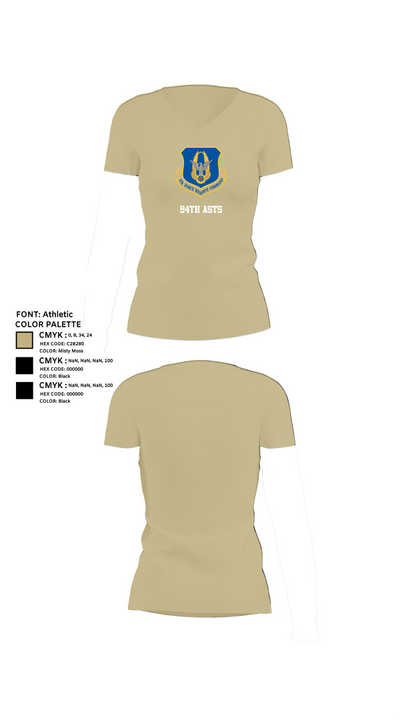 94th ASTS 18252797 Women's Short Sleeve V-neck Shirt - 84