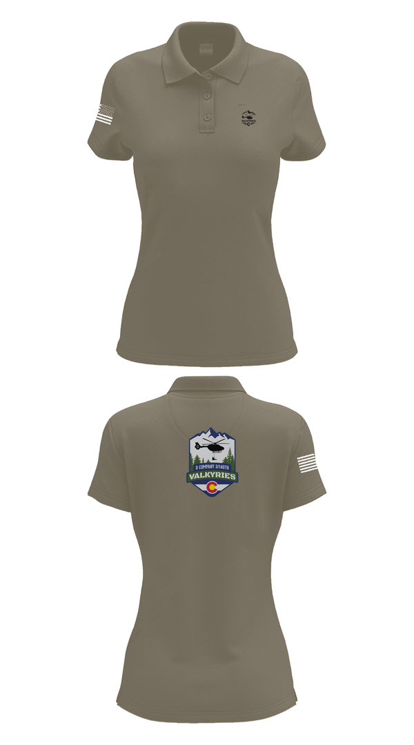 Womens Short Sleeve Performance Polo, D Co 3-140th AVN, National Guard, Teamtime, Team time, sublimation, custom sports apparel, team uniforms, spirit wear, spiritwear, sports uniforms, custom shirts, team store, custom team store, fundraiser sports, apparel fundraiser
