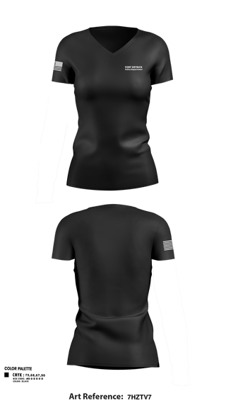 Womens Short Sleeve Vneck Shirt, Fort Detrick Police Department, Police, Teamtime, Team time, sublimation, custom sports apparel, team uniforms, spirit wear, spiritwear, sports uniforms, custom shirts, team store, custom team store, fundraiser sports, apparel fundraiser