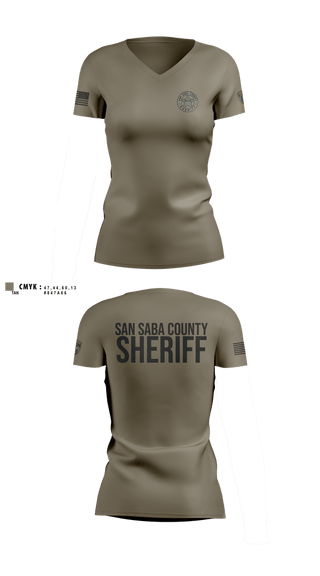 Womens Short Sleeve Vneck Shirt, San Saba County Sheriff’s Office, Police, Teamtime, Team time, sublimation, custom sports apparel, team uniforms, spirit wear, spiritwear, sports uniforms, custom shirts, team store, custom team store, fundraiser sports, apparel fundraiser