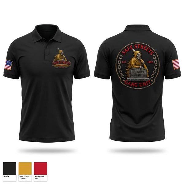 Short Sleeve Performance Polo, Safe Streets Gang Unit, Police, Teamtime, Team time, sublimation, custom sports apparel, team uniforms, spirit wear, spiritwear, sports uniforms, custom shirts, team store, custom team store, fundraiser sports, apparel fundraiser