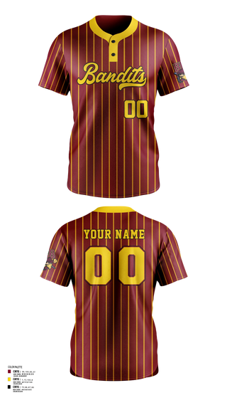 Two Button Softball Jersey, Barren Bandits, Softball, Teamtime, Team time, sublimation, custom sports apparel, team uniforms, spirit wear, spiritwear, sports uniforms, custom shirts, team store, custom team store, fundraiser sports, apparel fundraiser