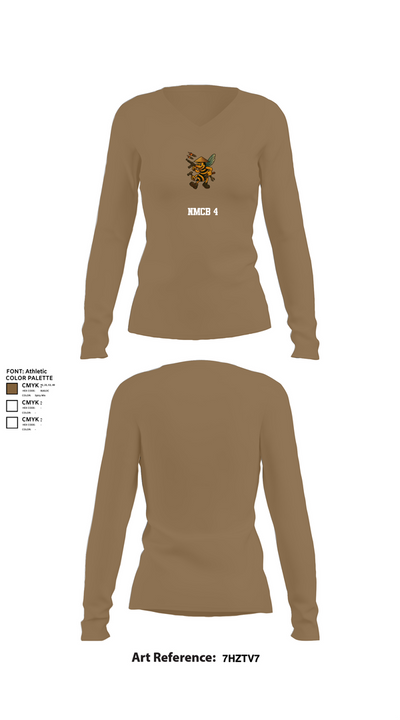 NMCB 4 61250652 Women's Long Sleeve V-neck Shirt - 2