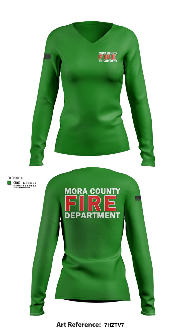 Womens Long Sleeve Vneck Shirt, Mora county fire, Fire Department, Teamtime, Team time, sublimation, custom sports apparel, team uniforms, spirit wear, spiritwear, sports uniforms, custom shirts, team store, custom team store, fundraiser sports, apparel fundraiser