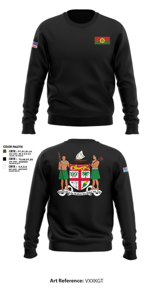 Crew Neck Sweatshirt, Republic Of Fiji Military Forces, Army, Teamtime, Team time, sublimation, custom sports apparel, team uniforms, spirit wear, spiritwear, sports uniforms, custom shirts, team store, custom team store, fundraiser sports, apparel fundraiser