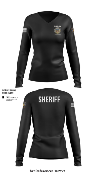 Womens Long Sleeve Vneck Shirt, Sheriff Transportation, , Teamtime, Team time, sublimation, custom sports apparel, team uniforms, spirit wear, spiritwear, sports uniforms, custom shirts, team store, custom team store, fundraiser sports, apparel fundraiser