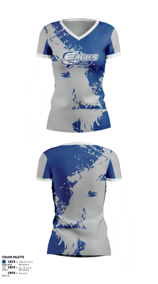 Womens Short Sleeve Vneck Shirt, East Central Eagles Cheer, Cheer, Teamtime, Team time, sublimation, custom sports apparel, team uniforms, spirit wear, spiritwear, sports uniforms, custom shirts, team store, custom team store, fundraiser sports, apparel fundraiser