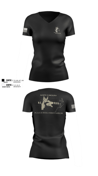 Womens Short Sleeve Vneck Shirt, North Carolina Police Dog Association, Police, Teamtime, Team time, sublimation, custom sports apparel, team uniforms, spirit wear, spiritwear, sports uniforms, custom shirts, team store, custom team store, fundraiser sports, apparel fundraiser