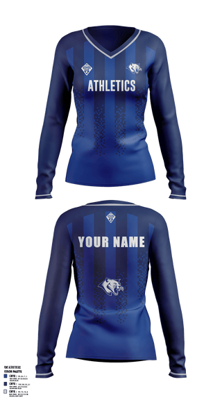 Thornton Middle School 78046273 Women's Long Sleeve V-neck Shirt - 4