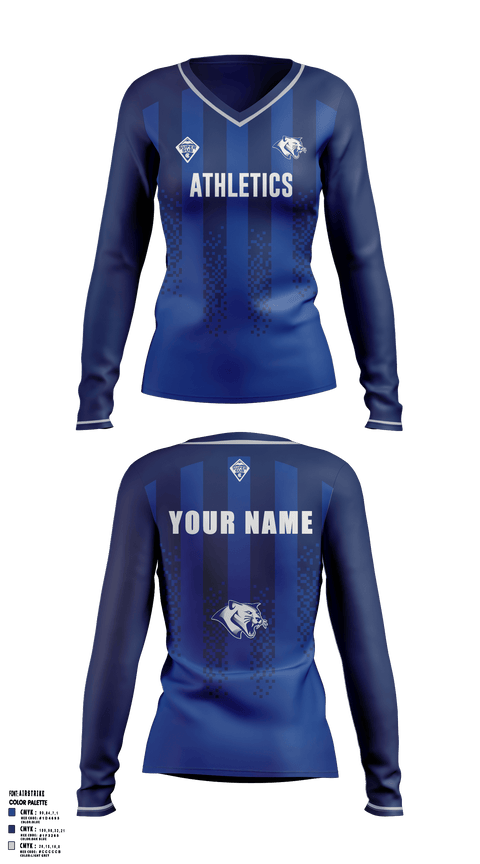 Thornton Middle School 78046273 Women's Long Sleeve V-neck Shirt - 4
