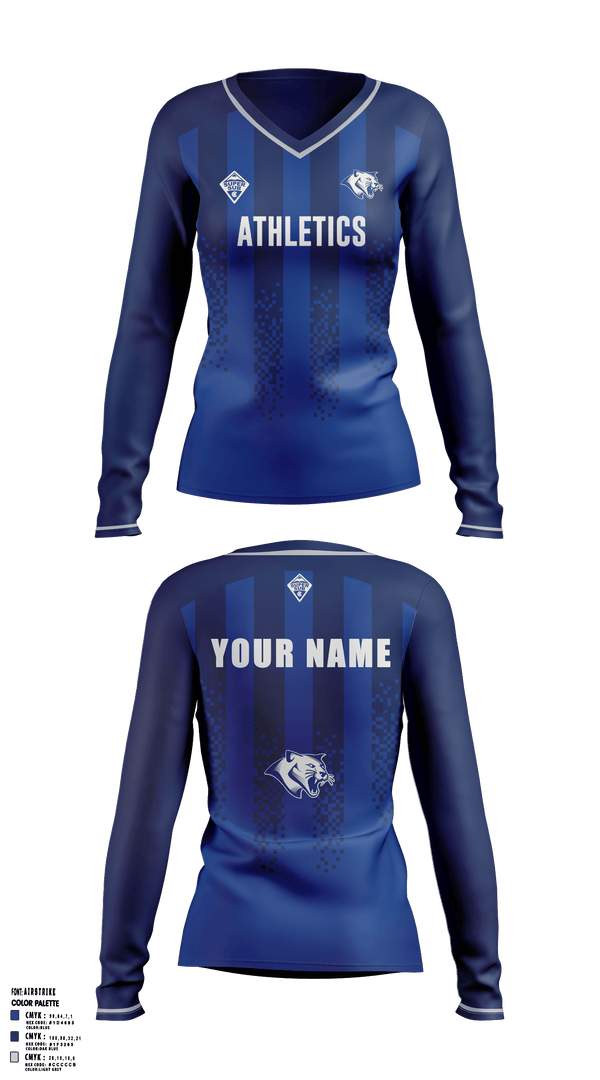 Thornton Middle School 78046273 Women's Long Sleeve V-neck Shirt - 4
