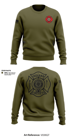 Crew Neck Sweatshirt, Indiana FireVets, , Teamtime, Team time, sublimation, custom sports apparel, team uniforms, spirit wear, spiritwear, sports uniforms, custom shirts, team store, custom team store, fundraiser sports, apparel fundraiser