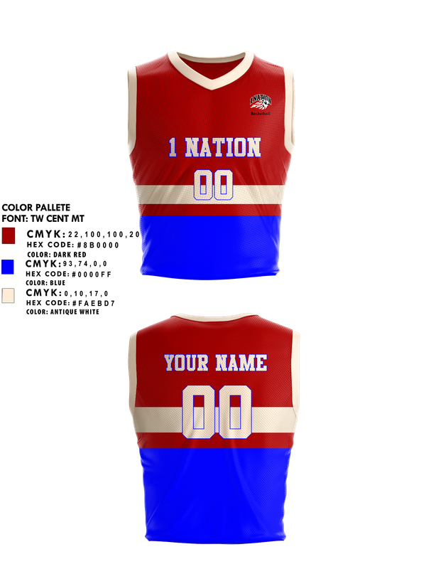 Womens Basketball Jersey, 1 Nation, Women's Basketball, Teamtime, Team time, sublimation, custom sports apparel, team uniforms, spirit wear, spiritwear, sports uniforms, custom shirts, team store, custom team store, fundraiser sports, apparel fundraiser