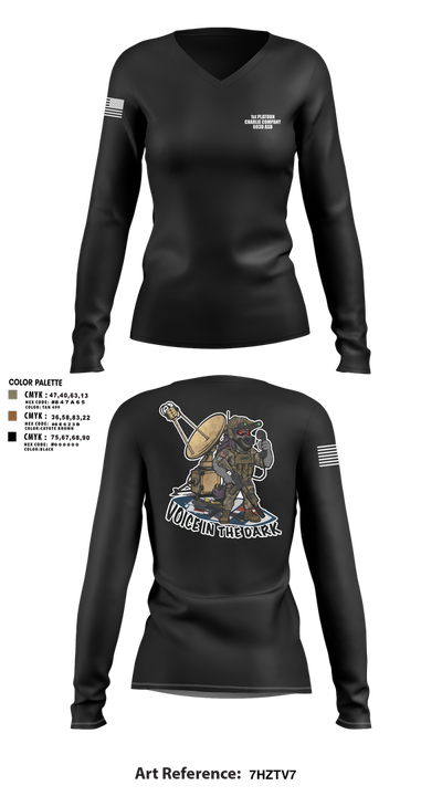 CCO 603 ASB 3CAB 90647608 Women's Long Sleeve V-neck Shirt - 3