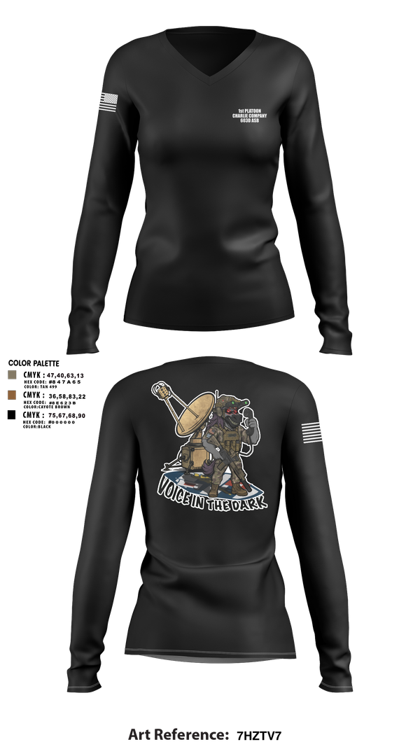 Womens Long Sleeve Vneck Shirt, CCO 603 ASB 3CAB, Army, Teamtime, Team time, sublimation, custom sports apparel, team uniforms, spirit wear, spiritwear, sports uniforms, custom shirts, team store, custom team store, fundraiser sports, apparel fundraiser