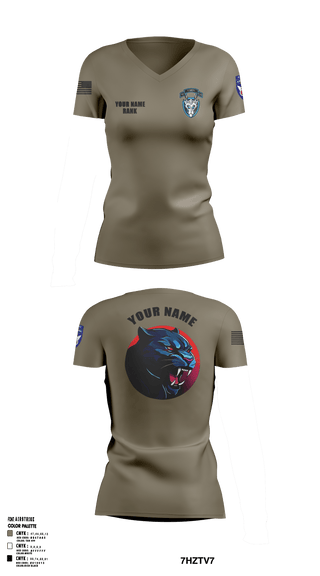 1st Platoon, 95th CBRN 66149028 Women's Short Sleeve V-neck Shirt - 2