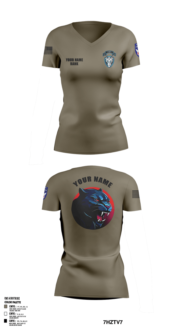 1st Platoon, 95th CBRN 66149028 Women's Short Sleeve V-neck Shirt - 2