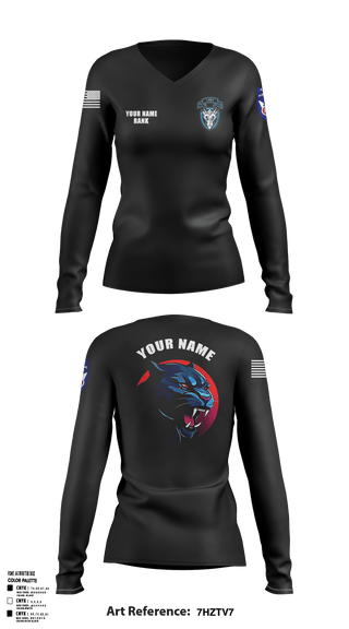 1st Platoon, 95th CBRN 66149028 Women's Long Sleeve V-neck Shirt - 1