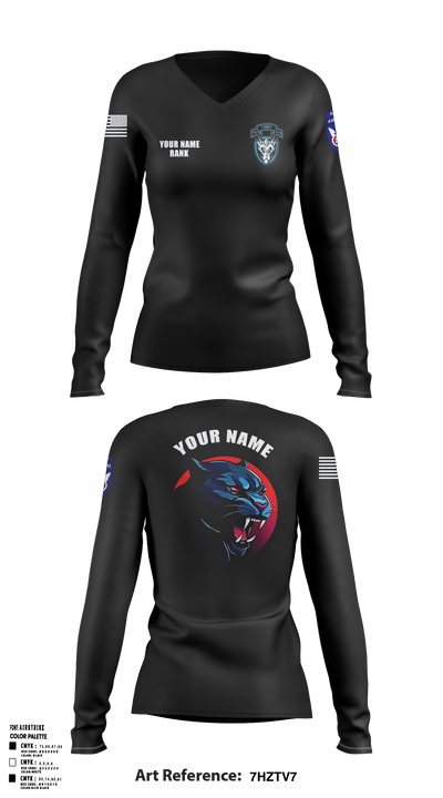 1st Platoon, 95th CBRN 66149028 Women's Long Sleeve V-neck Shirt - 1