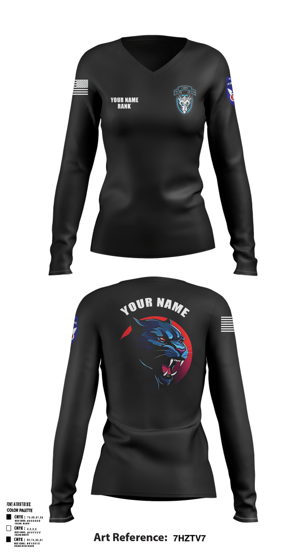 1st Platoon, 95th CBRN 66149028 Women's Long Sleeve V-neck Shirt - 1