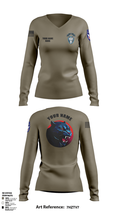 1st Platoon, 95th CBRN 66149028 Women's Long Sleeve V-neck Shirt - 2