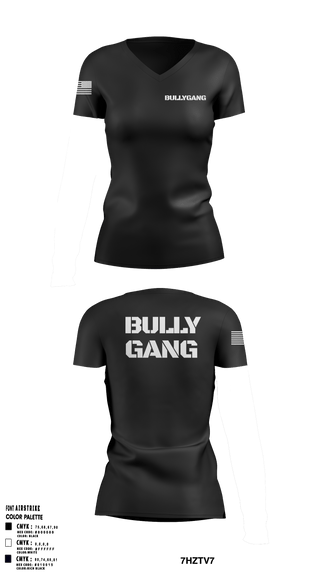 Bully Gang 92522740 Women's Short Sleeve V-neck Shirt - 1