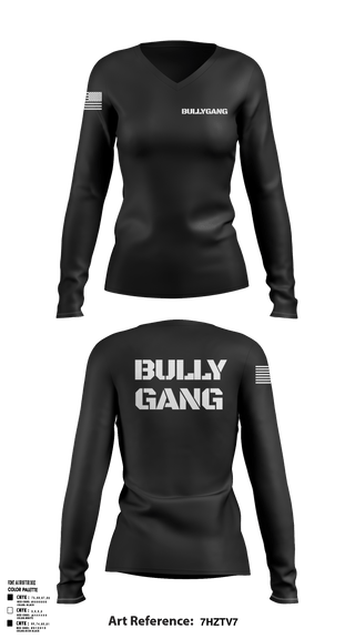 Bully Gang 92522740 Women's Long Sleeve V-neck Shirt - 1